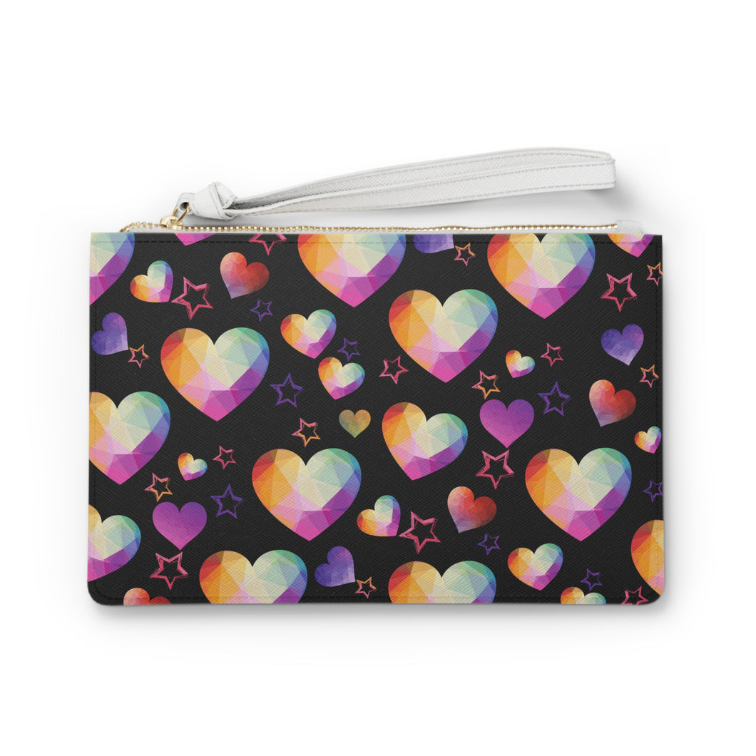 Black Heartstone Clutch Bag