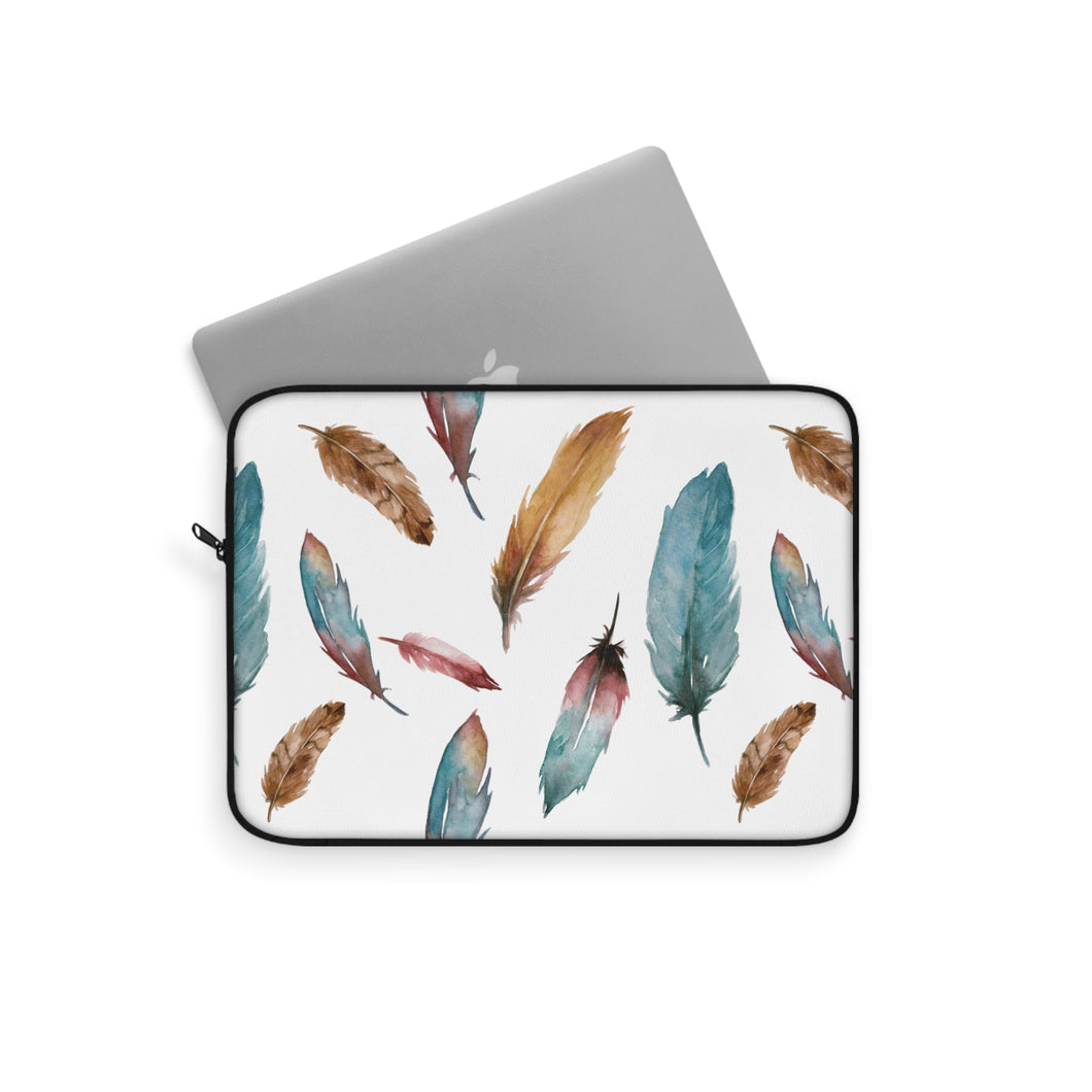 Sorceress' Wing Watercolor Feather Laptop Sleeve